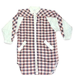 Vintage Tommies Star Flag Flannel 100% Cotton Nightgown PJ w Pockets New tag